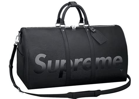 louis vuitton x supreme keepall bandouliere epi 55 black|Louis Vuitton bandouliere 55.